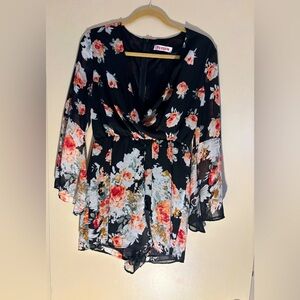 Persun floral romper bell sleeves